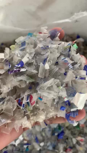 Cold-washed PET flakes, including caps and labels 36302