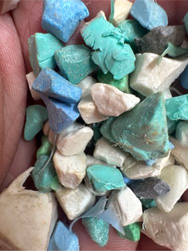 pvc  regrind. blue green  37229